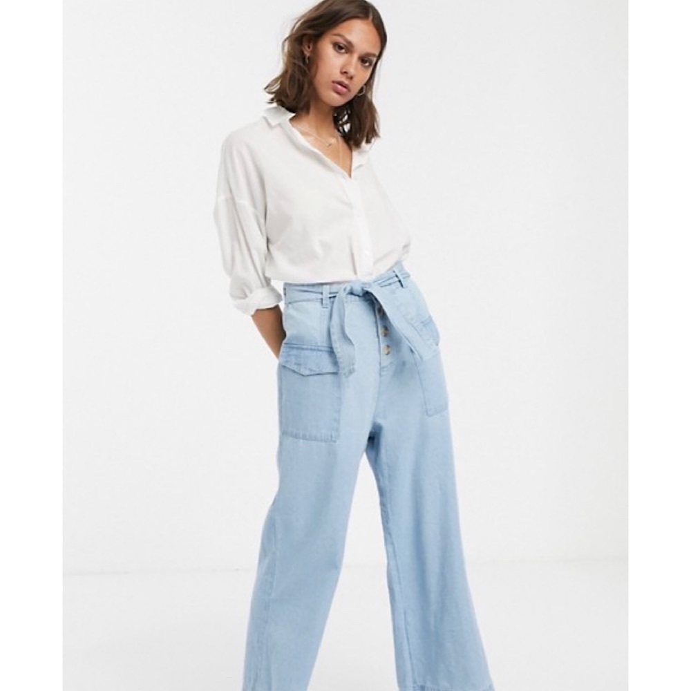 Denim Wide Leg Pants
